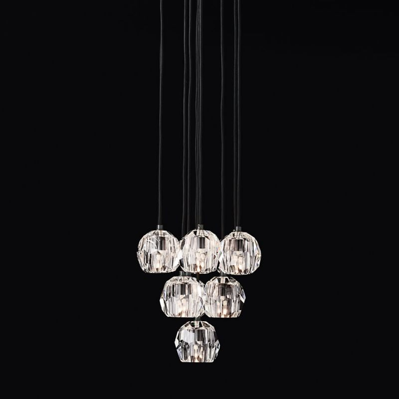 Boule Glass Round Cluster Chandelier 14"