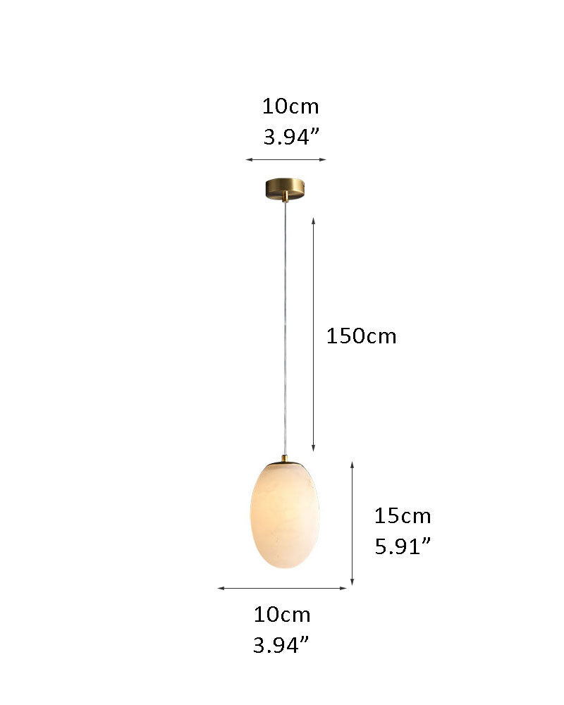 1-light White Alabaster Ceiling Pendant Lamp for dining room, living room, bedroom