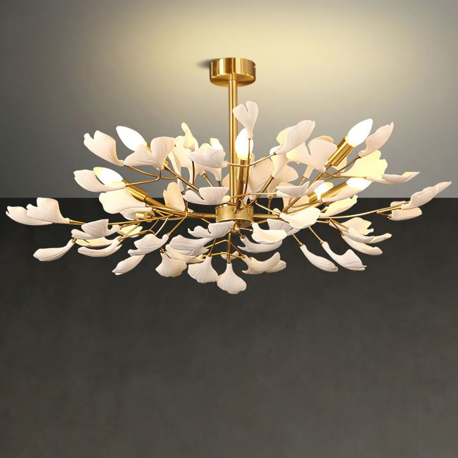 Small Ginkgo Leaf Chandelier-MEET LIGHTING