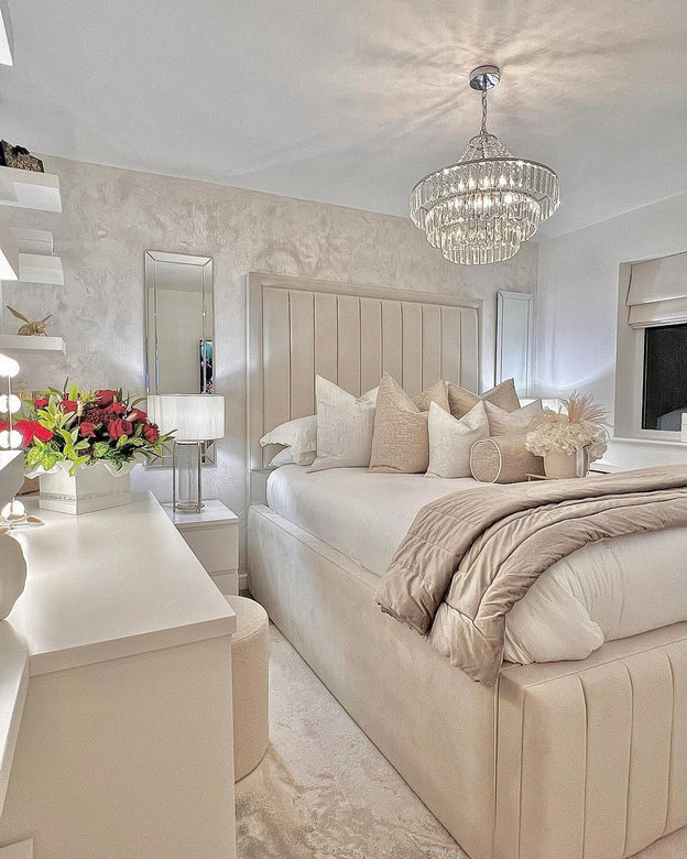 Light Luxury Round Tiered Crystal Chandelier for Living Room/Bedroom-MEET LIGHTING