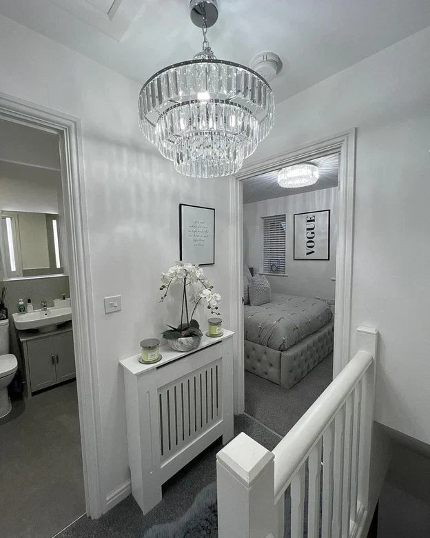 Light Luxury Round Tiered Crystal Chandelier for Living Room/Bedroom-MEET LIGHTING