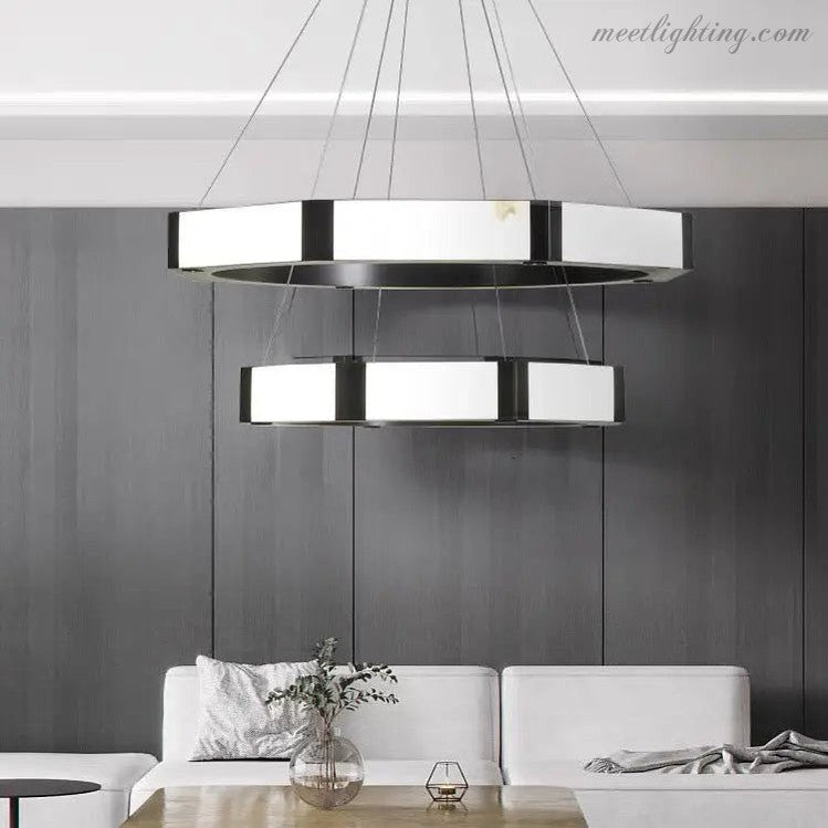 Spain Alabaster 2 Layer Dining Room Chandeliers Lighting-MEET LIGHTING