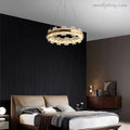 Spain Alabaster Brass Annular Chandeliers Lighting-MEET LIGHTING