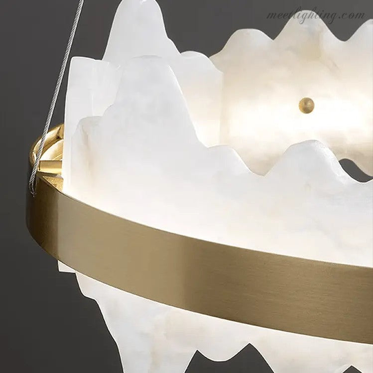 Spain Alabaster Brass Indoor Chandelier Lighting-Meet Lighting