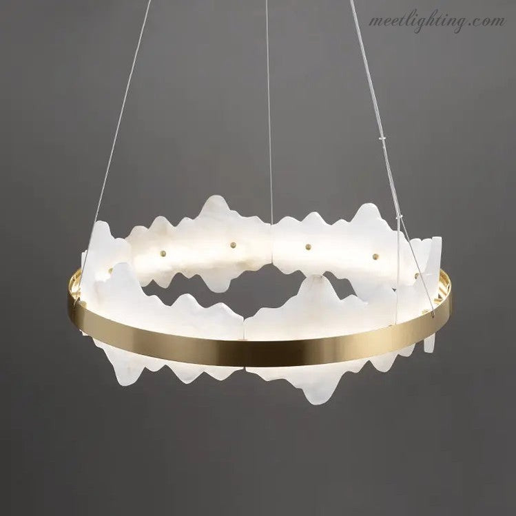 Spain Alabaster Brass Indoor Chandelier Lighting-Meet Lighting