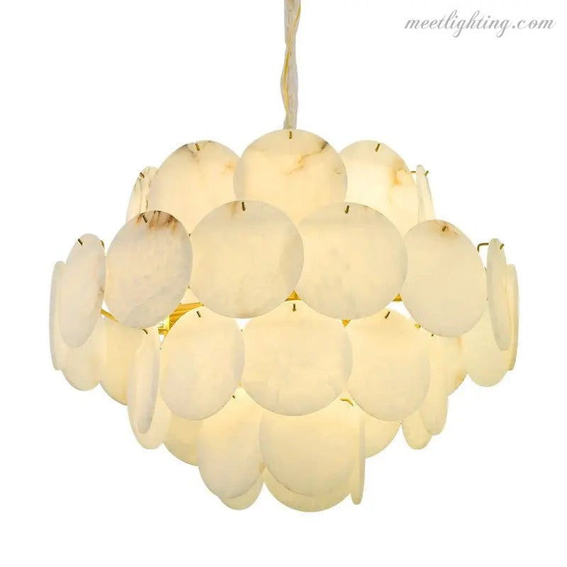 Spain Alabaster Brass Living Room Chandelier-MEET LIGHTING