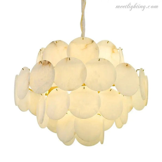 Spain Alabaster Brass Living Room Chandelier-Meet Lighting