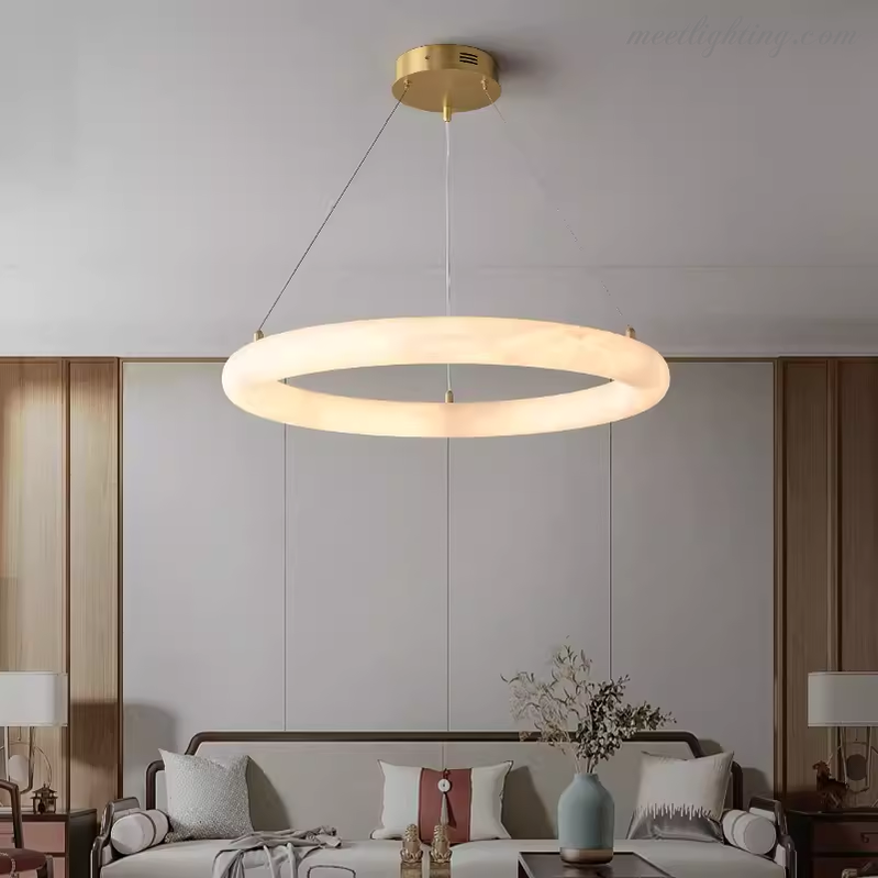 Spain Alabaster Brass Ring Pendant Lights-Meet Lighting