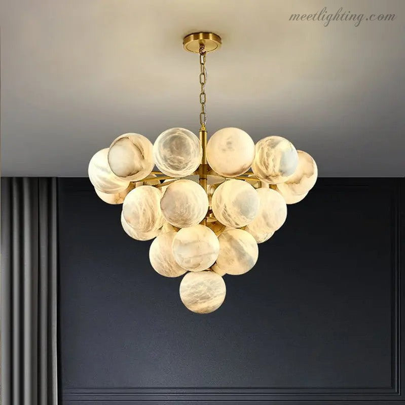 Spain Alabaster Global Rod Cord Pendant Lights-Meet Lighting