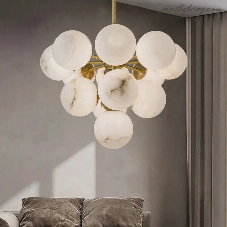 Spain Alabaster Global Rod Cord Pendant Lights-Meet Lighting