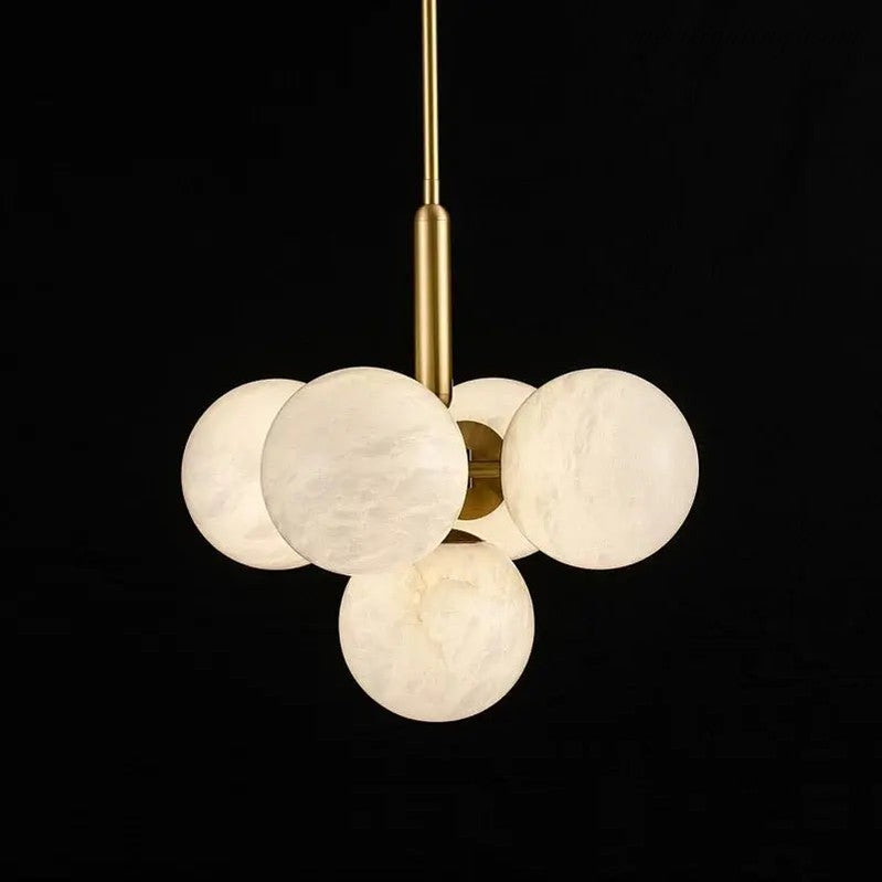 Spain Alabaster Global Rod Cord Pendant Lights-Meet Lighting