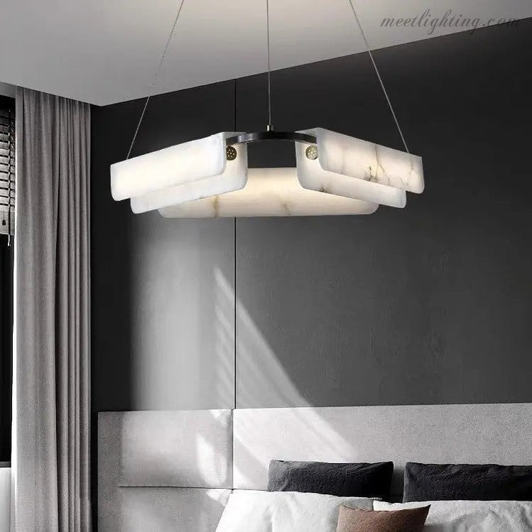 Spain Alabaster Modern Bedroom Chandeliers-Meet Lighting