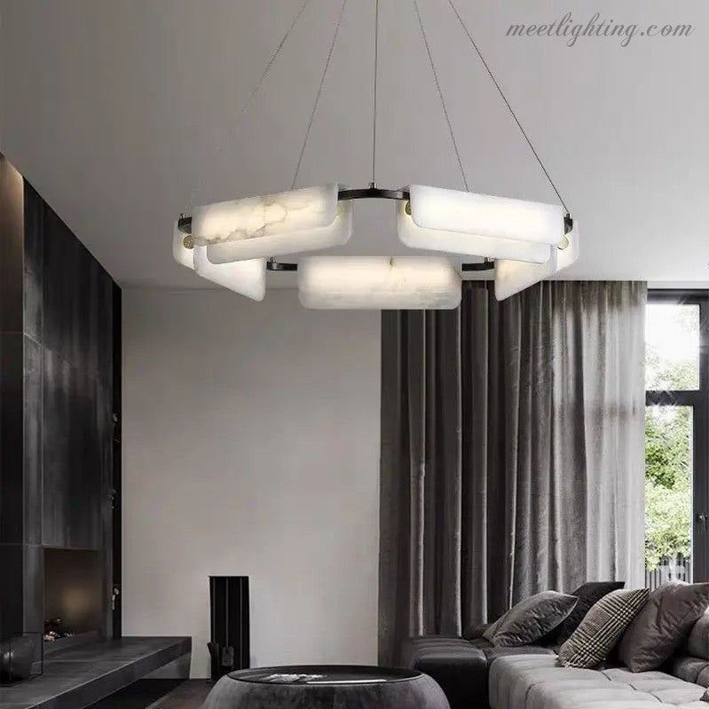 Spain Alabaster Modern Bedroom Chandeliers-Meet Lighting