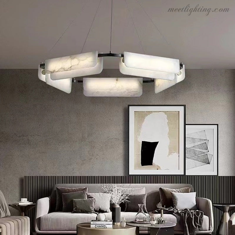 Spain Alabaster Modern Bedroom Chandeliers-Meet Lighting