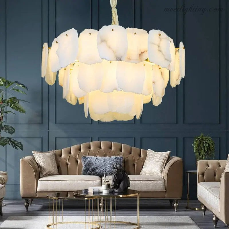 Spain Alabaster Modern Living Room Chandeliers-Meet Lighting