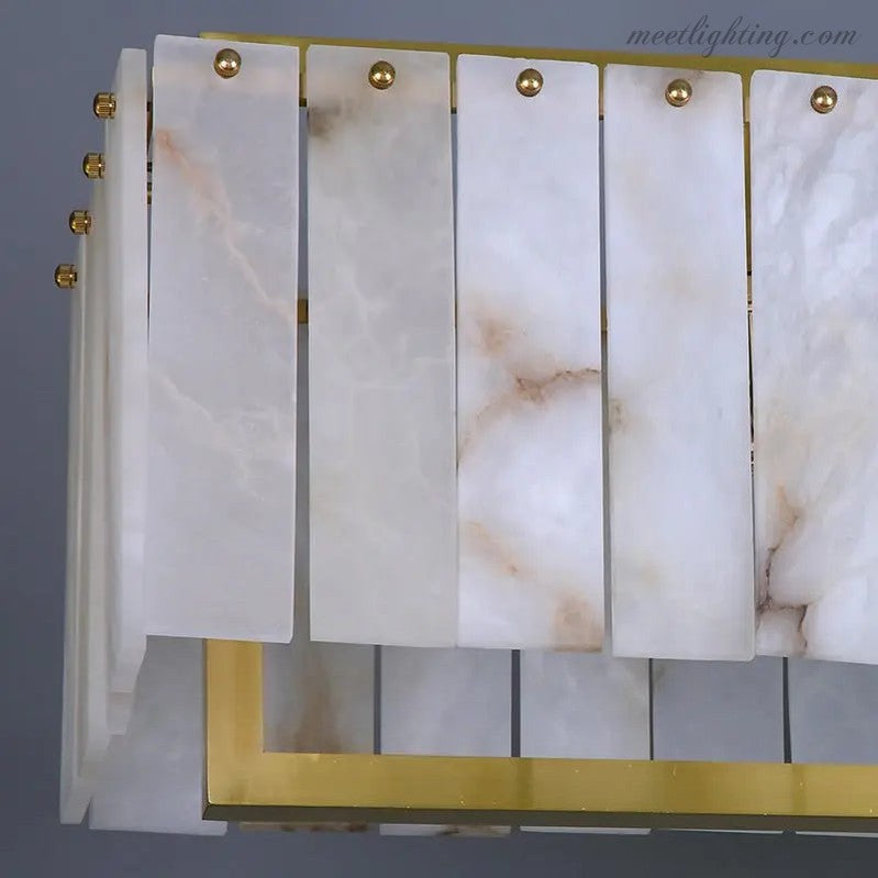 Spain Alabaster Rectangular Dining Room Chandeliers-MEET LIGHTING