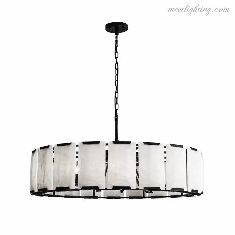 Spain Alabaster Round Modern Chandeliers Lighting-Meet Lighting