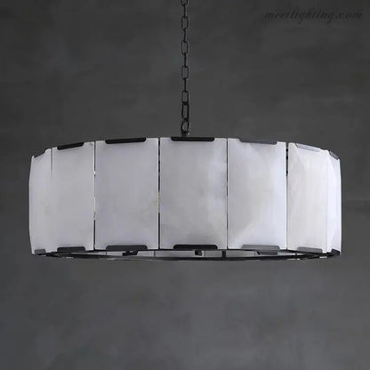 Spain Alabaster Round Modern Chandeliers Lighting-Meet Lighting