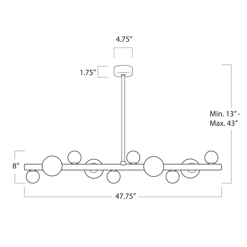 Alabaster Styx Chandelier 47''