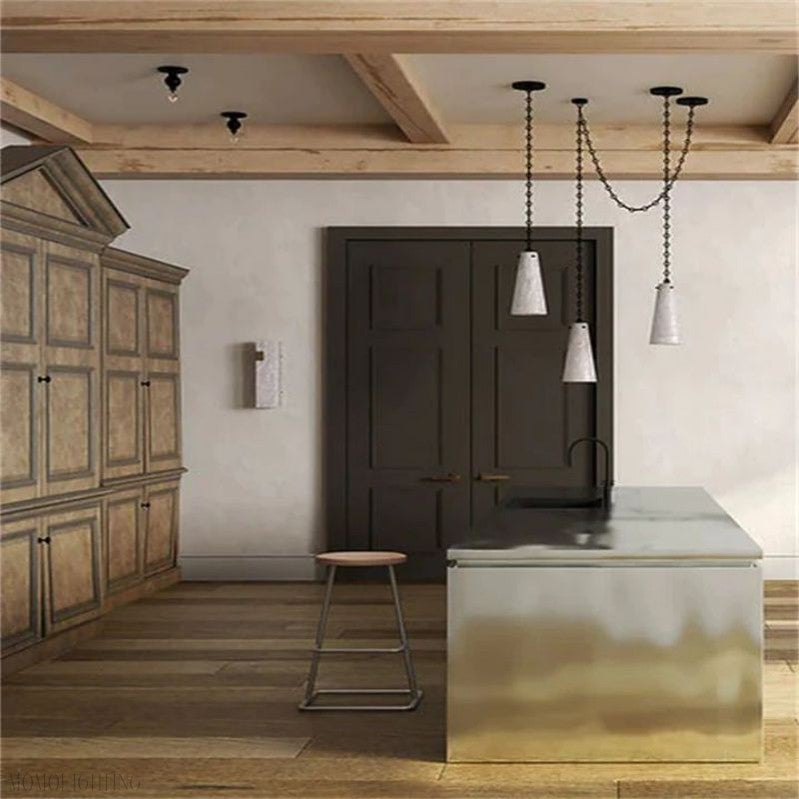 Luccas Contemporary Alabaster 3-Light Chandelier
