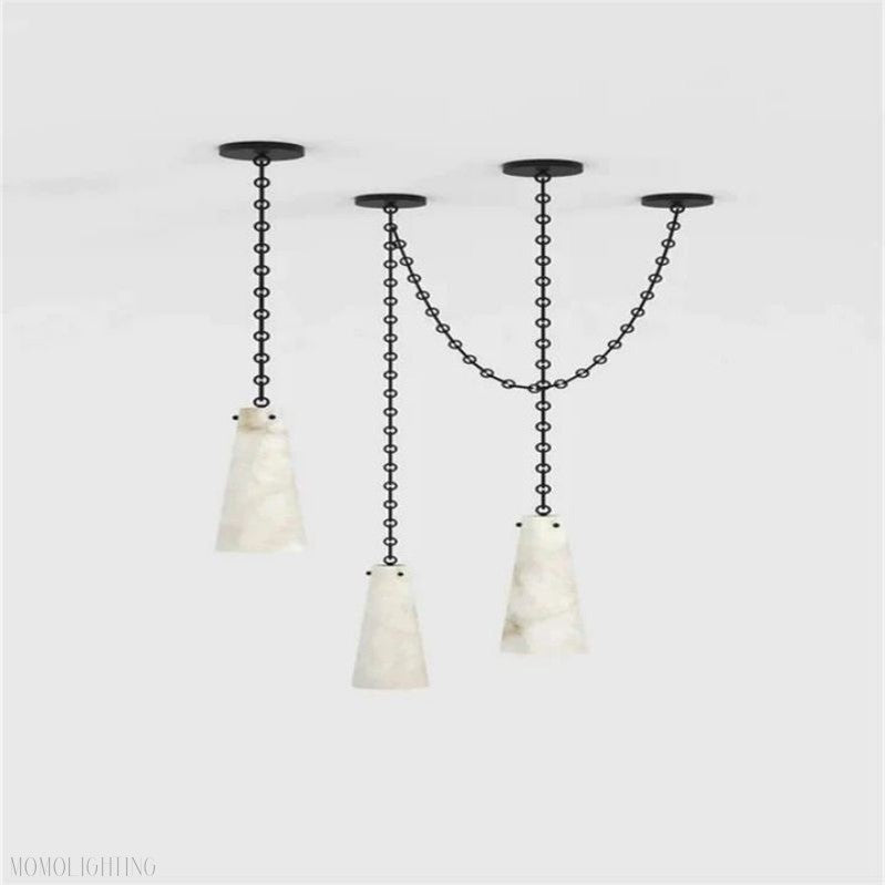 Luccas Contemporary Alabaster 3-Light Chandelier