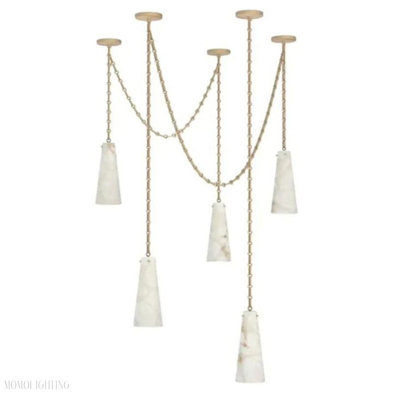 Luccas Contemporary Alabaster 5-Light Chandelier