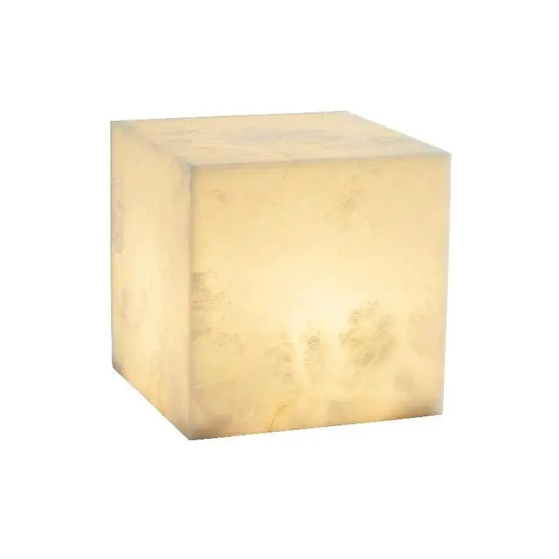 Alabaster Cubic Table Lamp Desk Light    Table Lamp [product_tags] Fabtiko