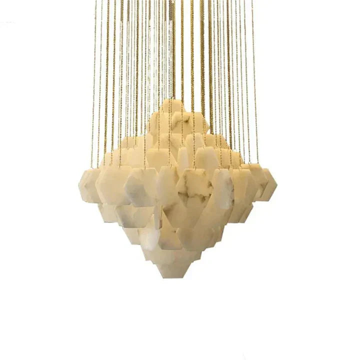 Talen Alabaster Multi-layer Irregular Square Chandelier