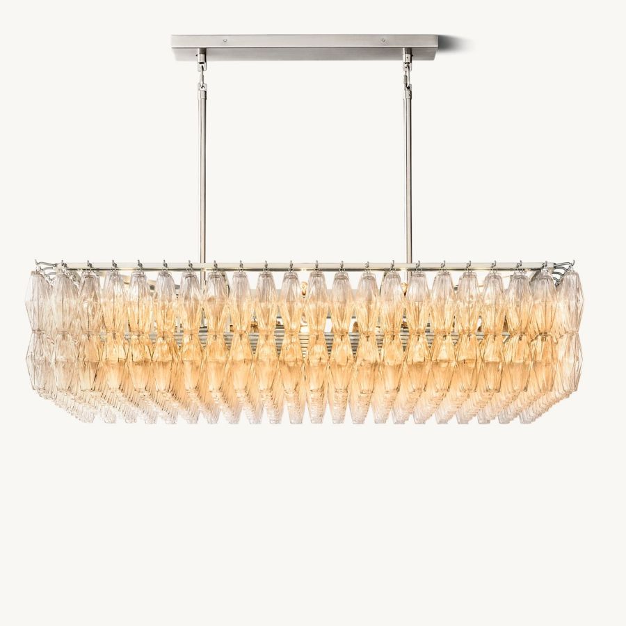 Chara Flushmount Rectangle Chandelier-MEET LIGHTING