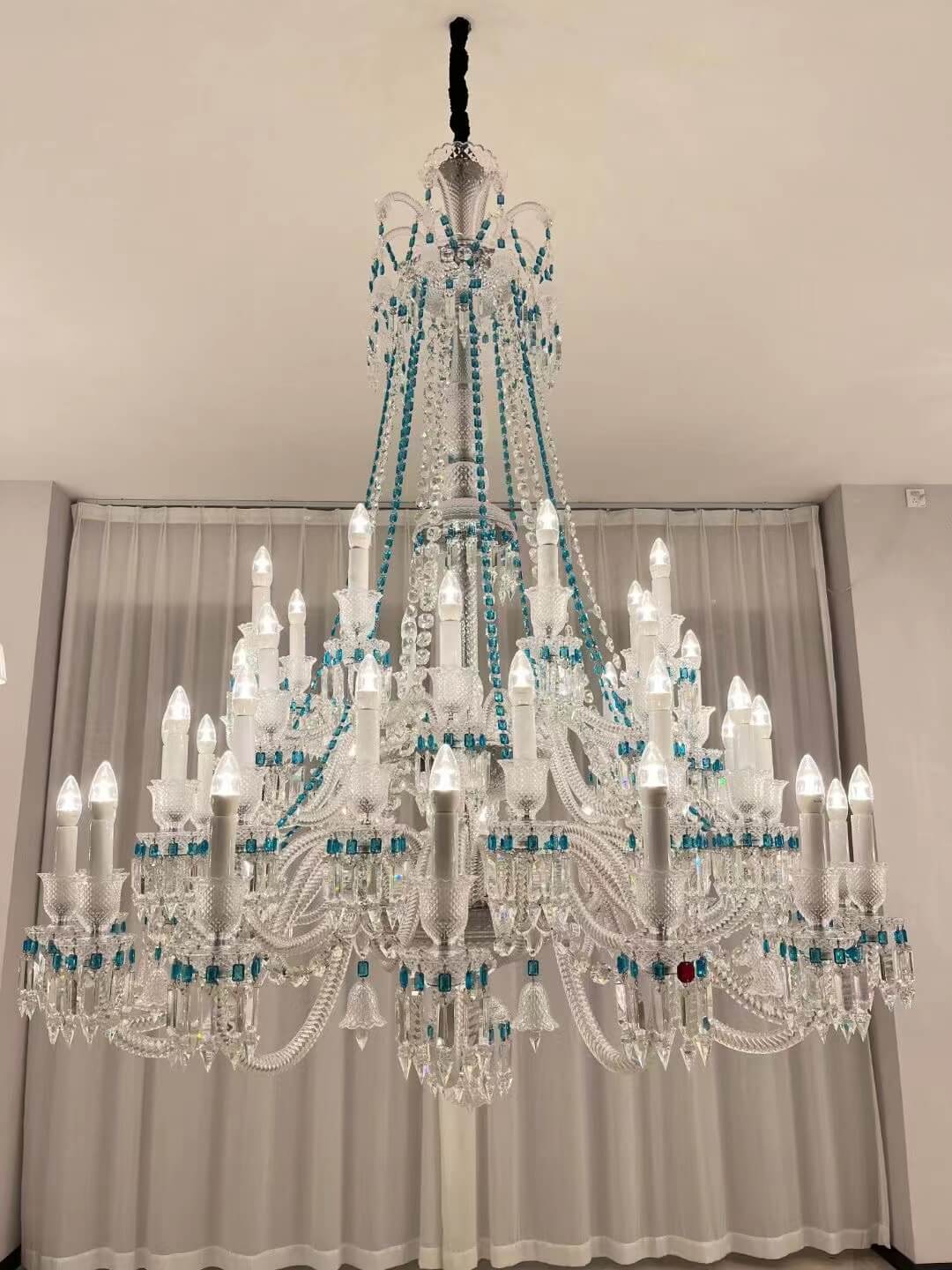 European-style Luxury Colorful Candle Crystal Oversized Chandelier Art Branch Designer Foyer/Staircase Light Fixture-MEET LIGHTING