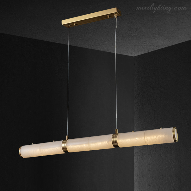 Theseus Alabaster Anne Art Linear Chandelier-MEET LIGHTING