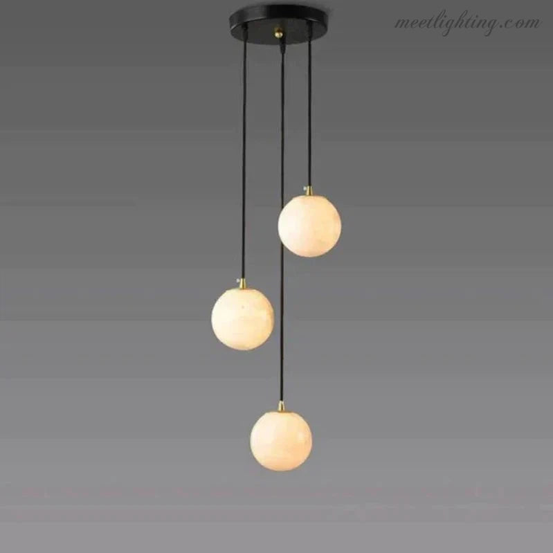 Theseus Alabaster Marble Global Wave Chandelier-Meet Lighting