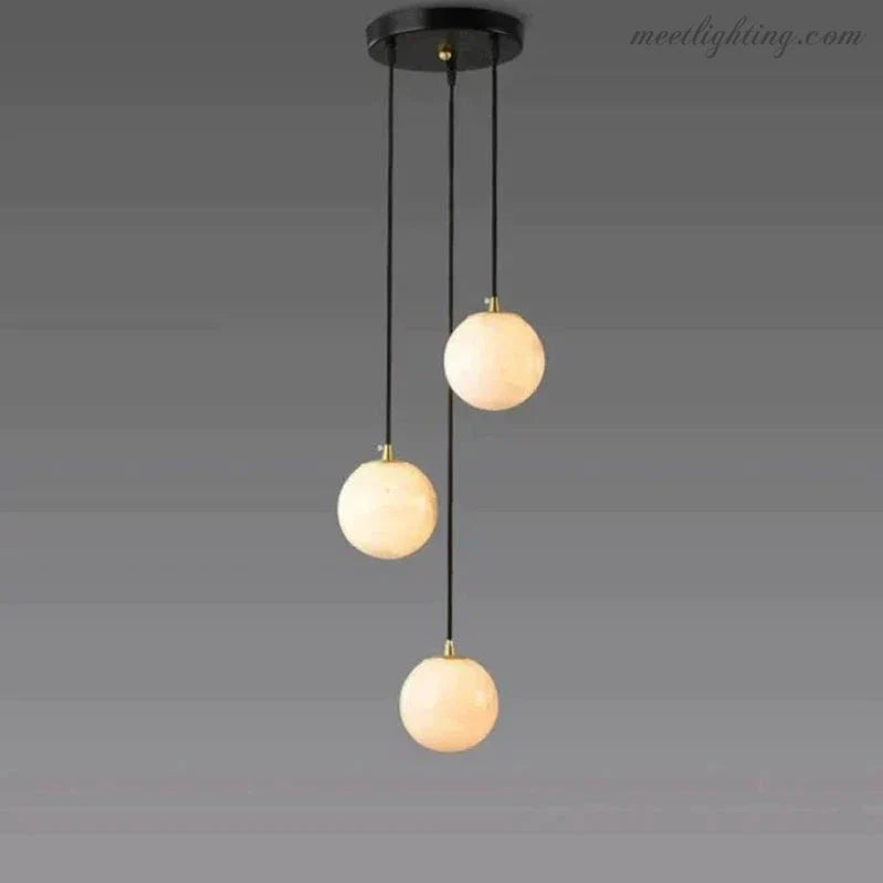 Theseus Alabaster Marble Global Wave Chandelier-MEET LIGHTING