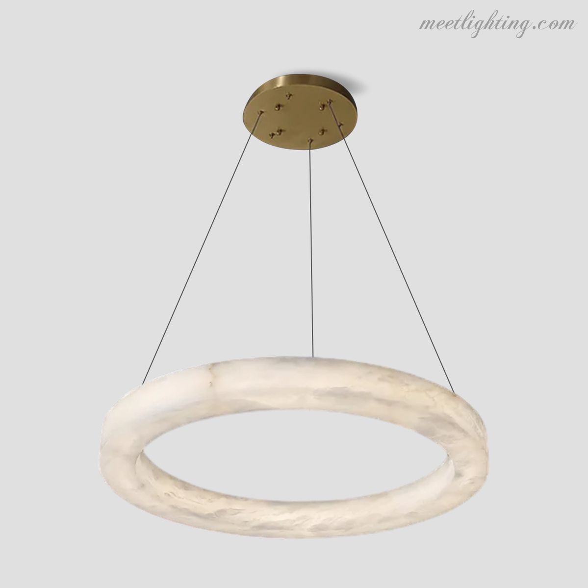 Theseus Alabaster Round Chandelier-Meet Lighting