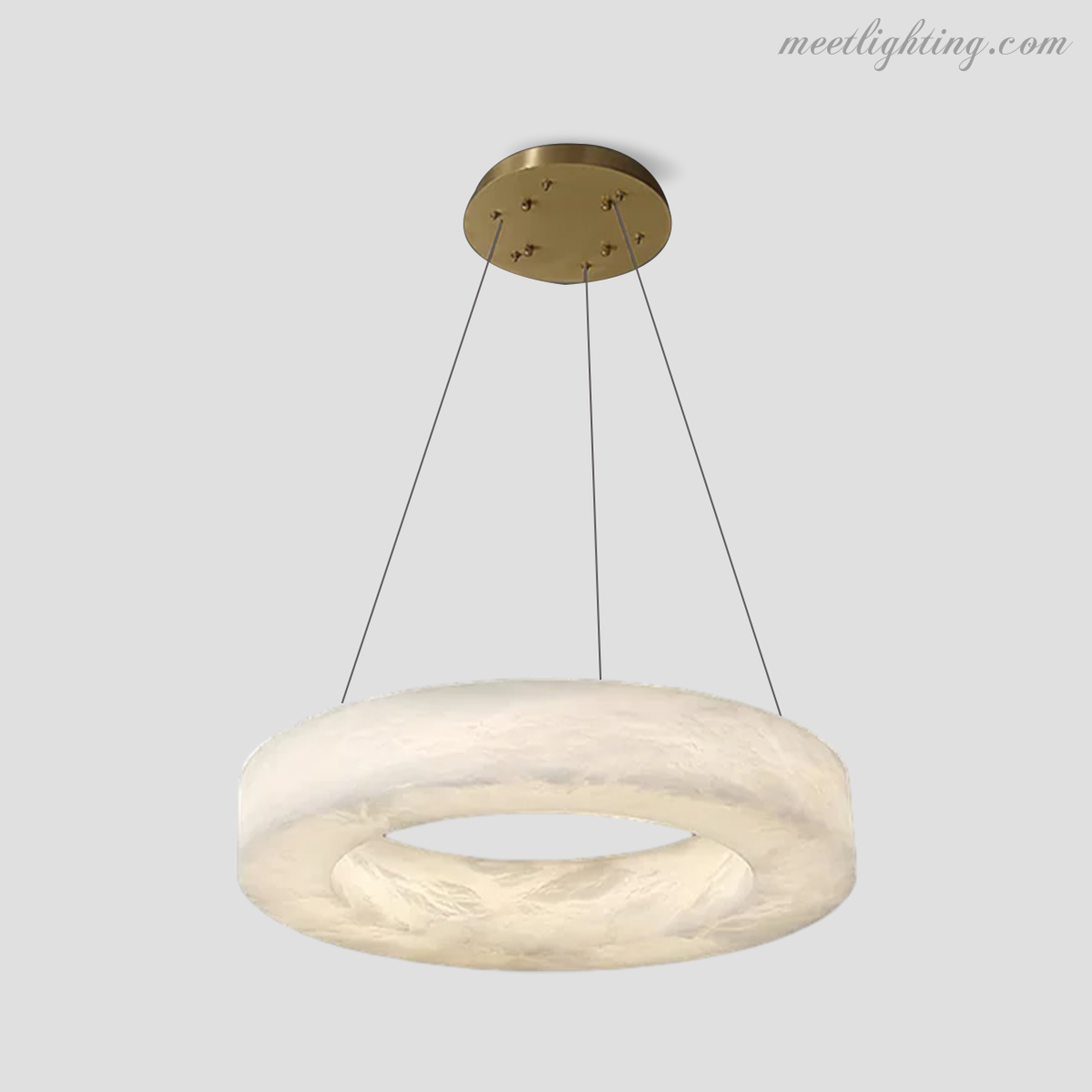 Theseus Alabaster Round Chandelier-Meet Lighting