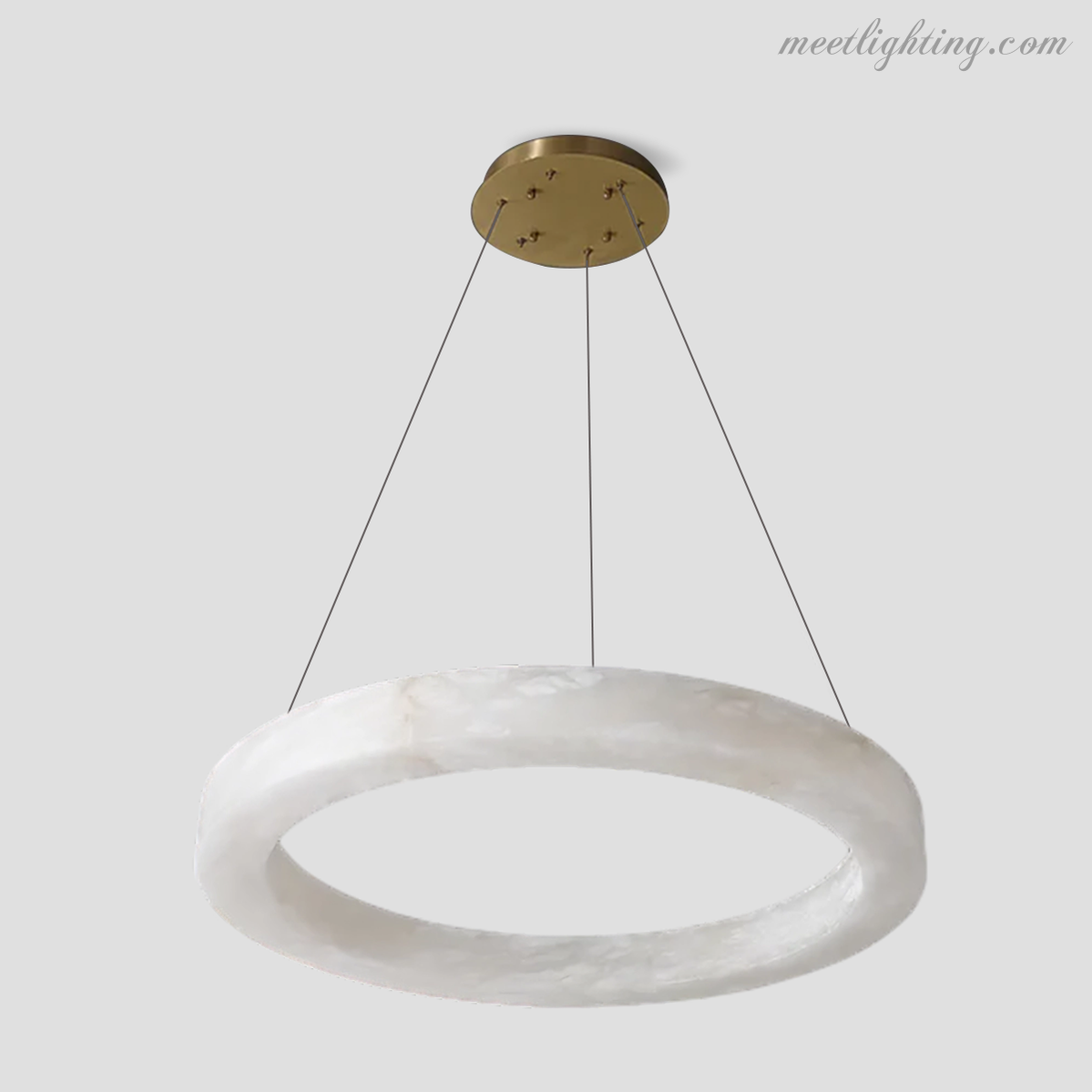 Theseus Alabaster Round Chandelier-Meet Lighting