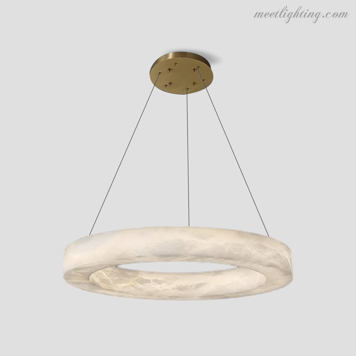 Theseus Alabaster Round Chandelier-Meet Lighting