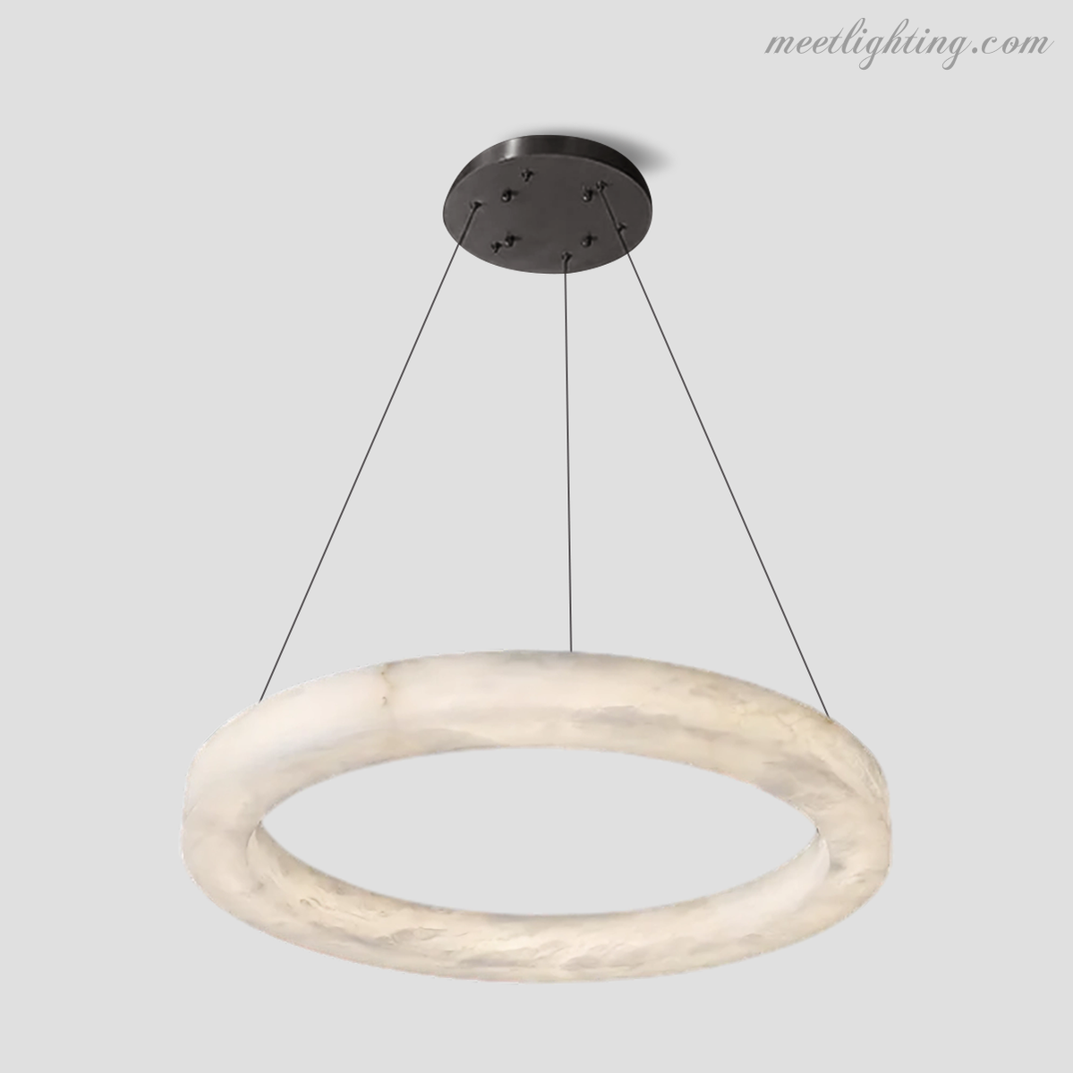 Theseus Alabaster Round Chandelier-Meet Lighting