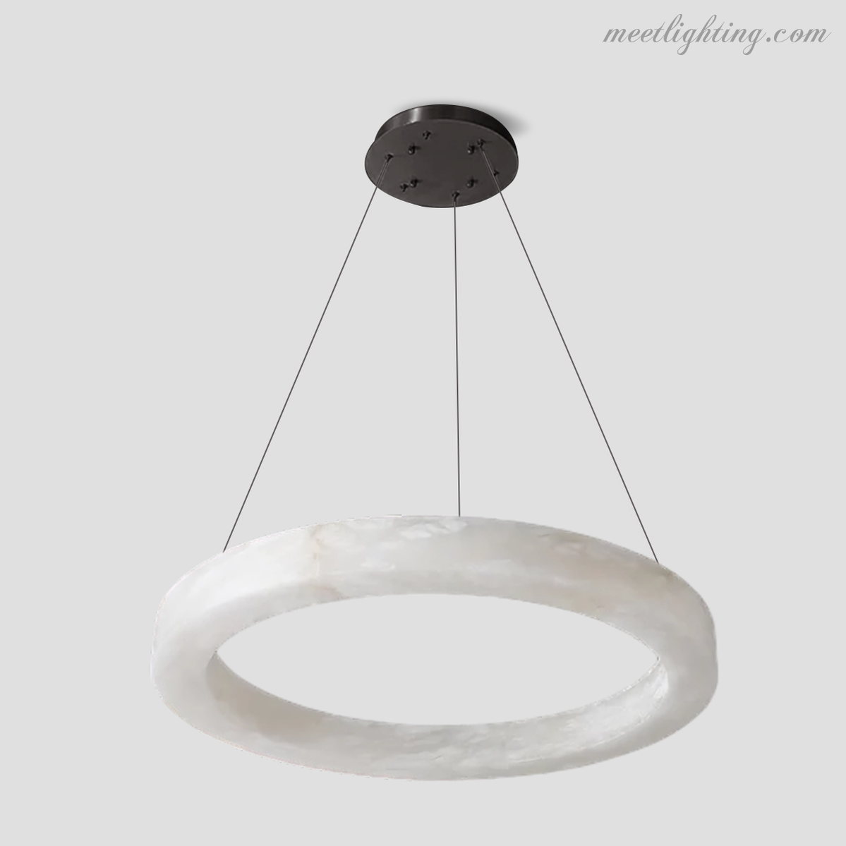 Theseus Alabaster Round Chandelier-Meet Lighting