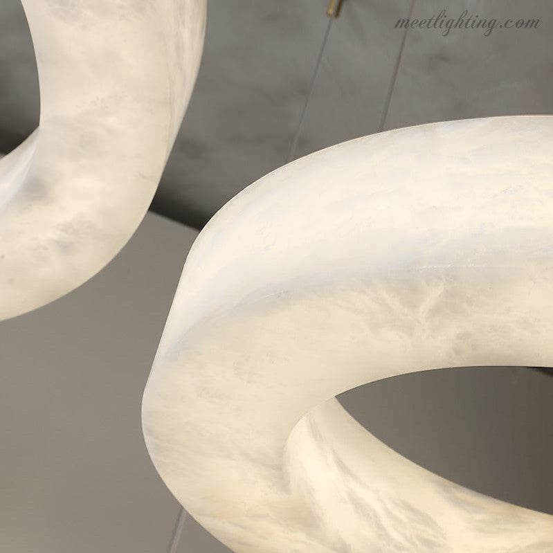 Theseus Alabaster Round Chandelier-Meet Lighting