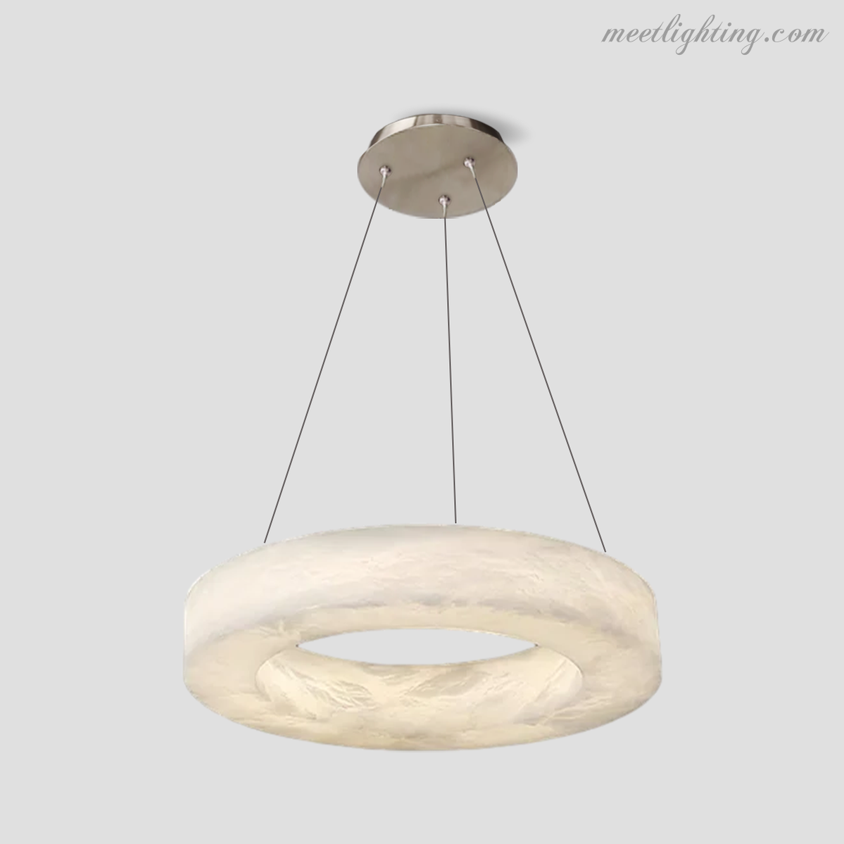 Theseus Alabaster Round Chandelier-Meet Lighting