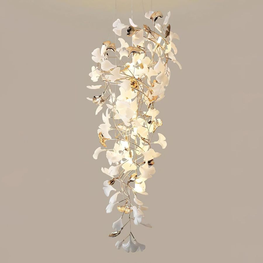 Tight Spiral Ginkgo Leaf Chandelier-Meet Lighting