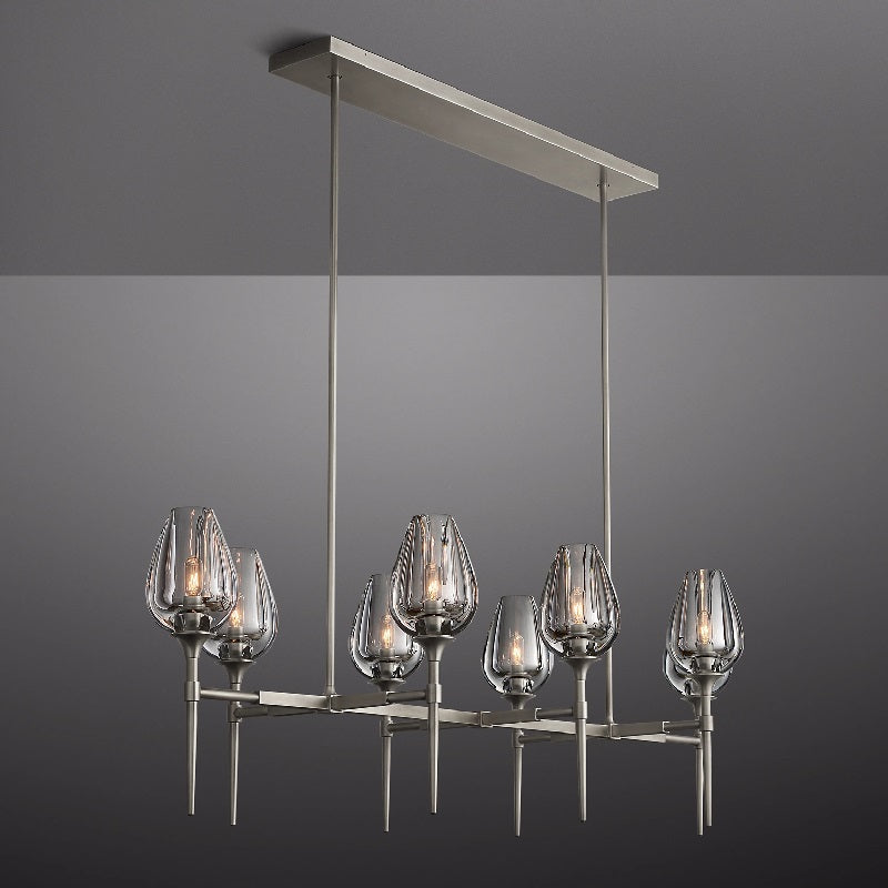 Tulip Linear Chandelier 52", Island Chandelier Over Kitchen Table-Meet Lighting