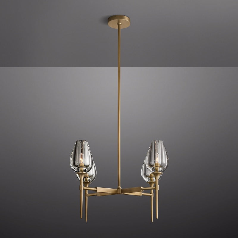 Tulip Round Living Room Chandelier 27", Island Chandelier-MEET LIGHTING