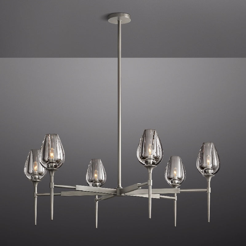 Tulip Round Living Room Chandelier 42"-Meet Lighting