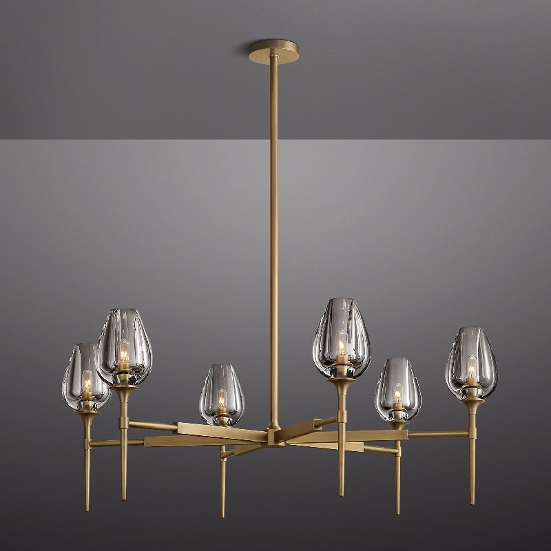 Tulip Round Living Room Chandelier 42"-Meet Lighting