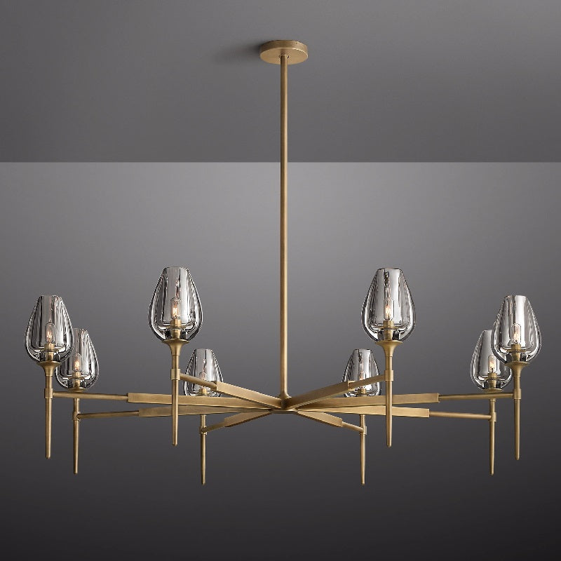 Tulip Round Living Room Chandelier 54"-Meet Lighting