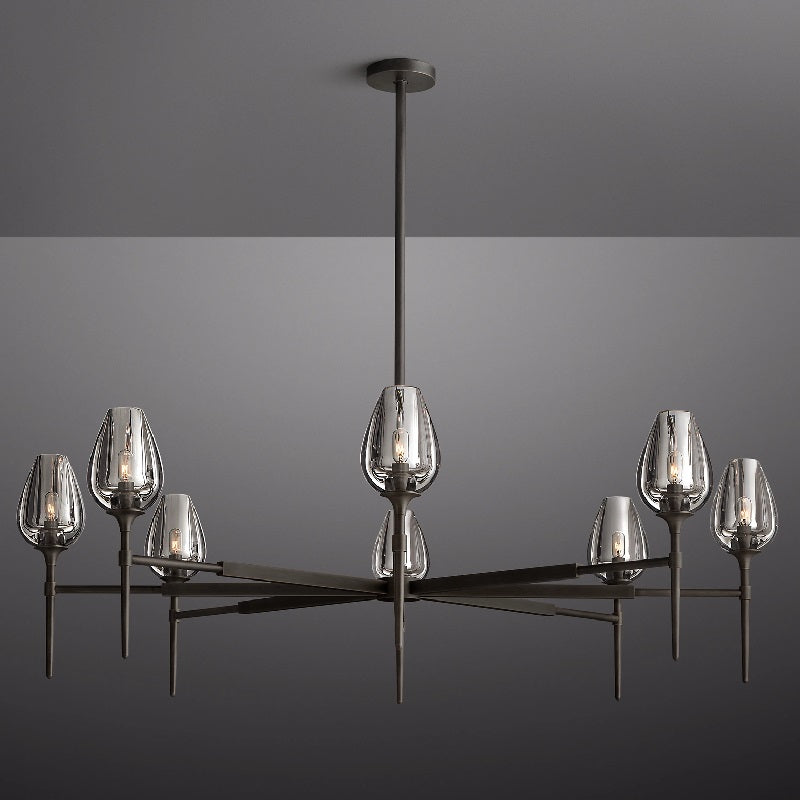 Tulip Round Living Room Chandelier 54"-Meet Lighting