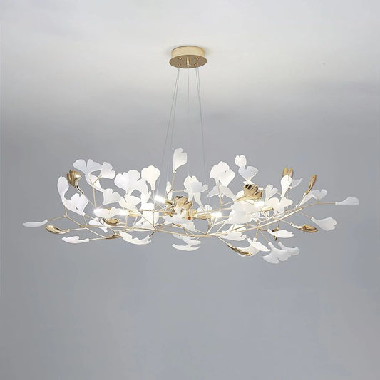 Unfolded Ceramic Ginkgo Leaf Chandelier