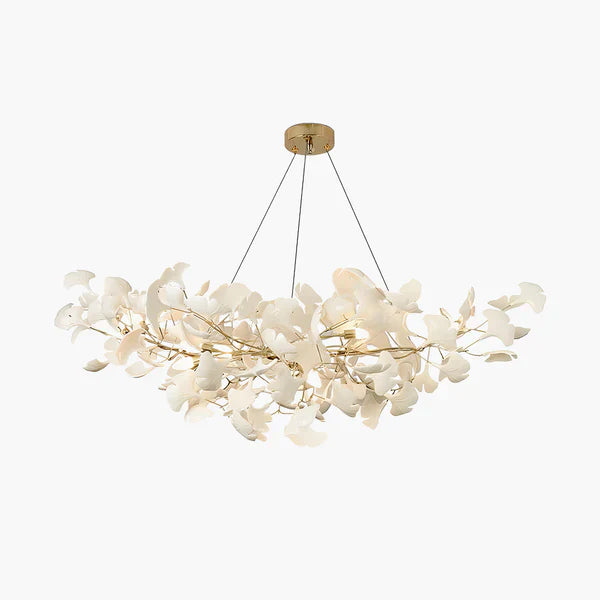 Modern Luxury Linear Ginkgo Ceramic Chandelier for Dining Room/Kitchen Island-MEET LIGHTING